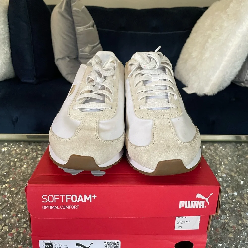 Puma Men’s Beige White Runner Sneakers
